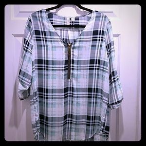 Tacera plaid blouse